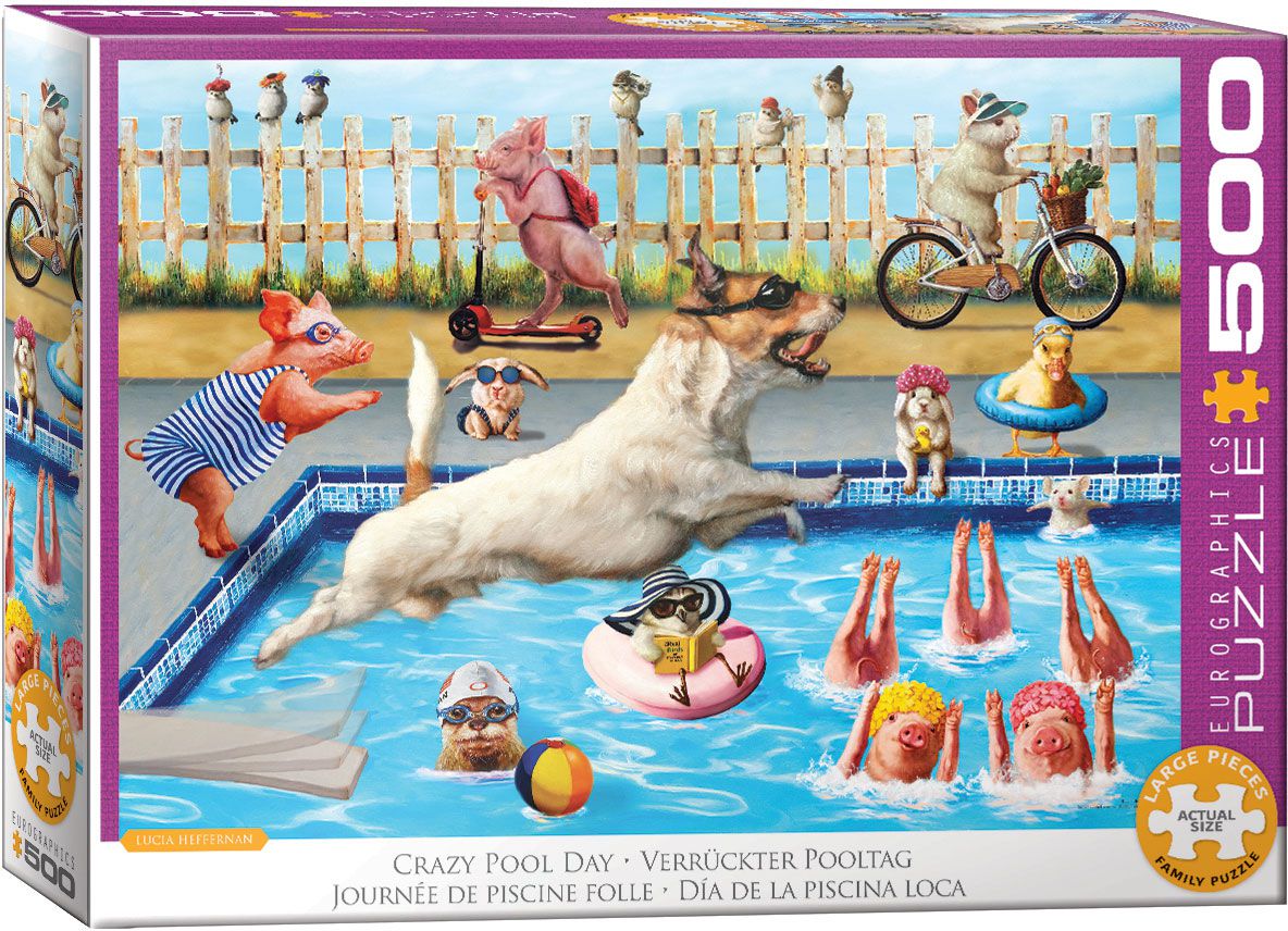 Eurographics Puzzle 500 Teile - Verrückter Pooltag - von Eurographics