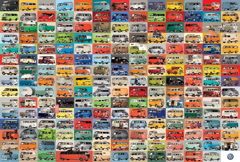 Eurographics Volkswagon Groovy Bus Collage 2000 Teile Puzzle Eurographics-8220-0783 von Eurographics