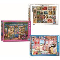 Puzzle 3er-Pack (Books/FineArt/Ocean Cottage) von Eurographics