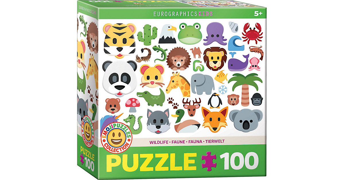 Puzzle Emoji - Wildtiere, 100 Teile von Eurographics