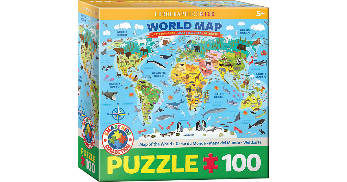 Puzzle Illustrierte Weltkarte, 100 Teile von Eurographics
