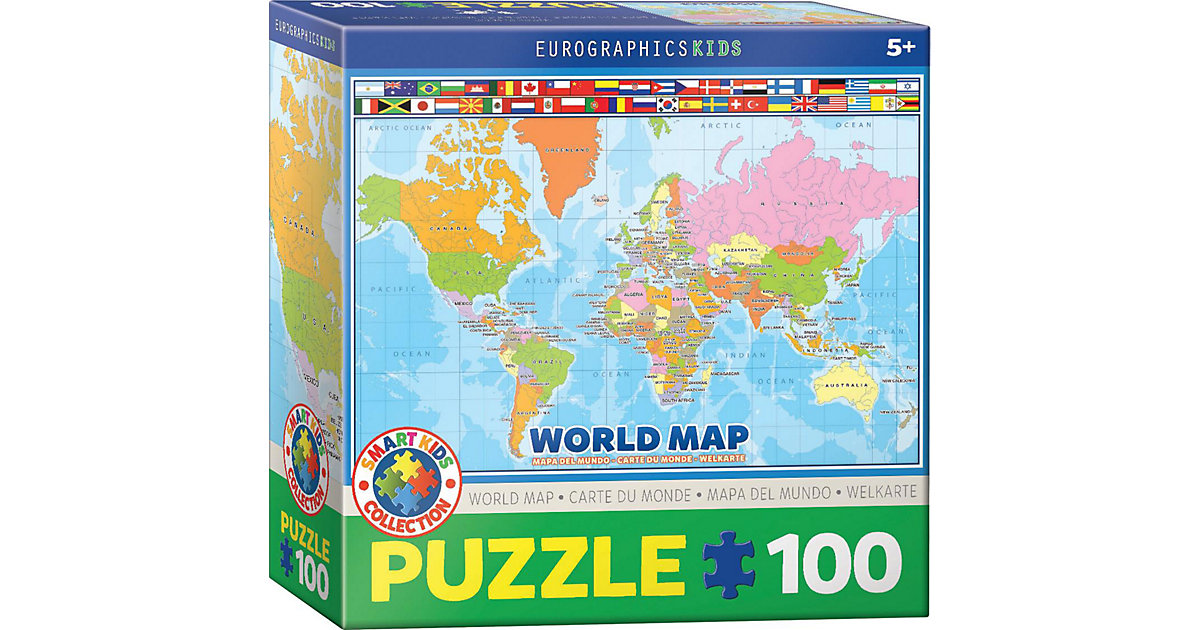 Puzzle Weltkarte, 100 Teile von Eurographics