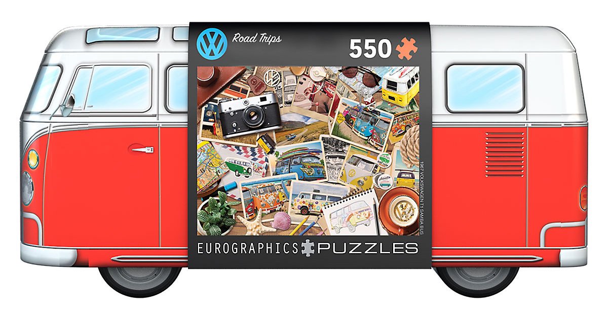 VW Bus Road Trips - Puzzle-Dose, 550 Teile mit Poster VW Bus Road Trips - Puzzle-Dose, 550 Teile mit Poster von Eurographics