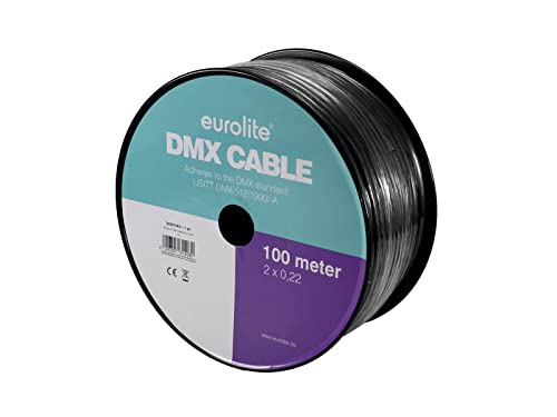 EUROLITE Set DMX Kabel 2x0,22 100m sw + 40 Verbinder | Hochwertiges DMX-Kabel von Eurolite
