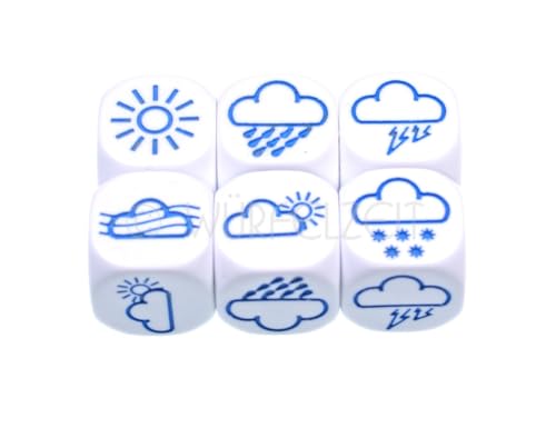 Würfelzeit 3101 Wetter Würfel mit Symbolen (6er Set im Polybeutel) von WÜRFELZEIT 35
