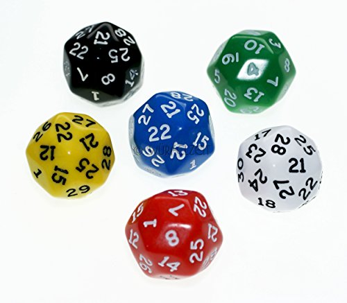 Würfelzeit 8402 - Würfel w30 Opaque Mix (6 Würfel im Polybeutel) von WÜRFELZEIT 35