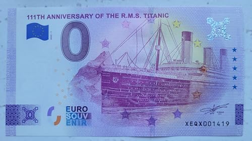 Eurosouvenir 0-Euro-Schein Titanic - 111. Anniversary Souvenirschein oder Sammlerbanknote für Erwachsene von Eurosouvenir