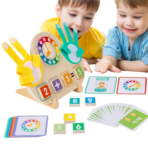 Euyehn Mathematik Lernmaterial Zahlen Zählbausteine,Pädagogische Rechenblöcke Uhr Lernspielzeug | Frühes Lernen Vorschule Homeschooling Material Für Kinder 3-8 Jahre von Euyehn