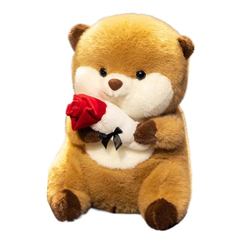 Euyehn Weiches Stofftier,Plüschtiere | 9,4 Zoll süße Plüschtiere mit roter Rose | Valentinstag-Raumdekoration, kuschelige Plüschpuppe, Tierspielzeug für Schlafzimmer, Spielzimmer Euyehn Weiches Stofftier,Plüschtiere | 9,4 Zoll süße Plüschtiere mit roter Rose | Valentinstag-Raumdekoration, kuschelige Plüschpuppe, Tierspielzeug für Schlafzimmer, Spielzimmer von Euyehn