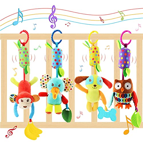 Evance Kinderwagen Spielzeug, 4Pcs Baby Hängespielzeug mit Rassel, Hängendes Rassel Spielzeug, Anhänger Spielzeug für Kinderwagen, Babybett (Konzentrationstraining l um das Baby zu beruhigen) Evance Kinderwagen Spielzeug, 4Pcs Baby Hängespielzeug mit Rassel, Hängendes Rassel Spielzeug, Anhänger Spielzeug für Kinderwagen, Babybett (Konzentrationstraining l um das Baby zu beruhigen) von Evance
