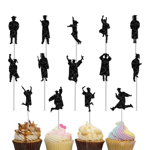 Evember Cupcake-Aufsätze zum Schulabschluss, Papierabschluss, Lebensmitteldekoration, Picks für Vorspeisen, 14 Stück, für Dessert-Party, Cupcake-Dekorationen Evember Cupcake-Aufsätze zum Schulabschluss, Papierabschluss, Lebensmitteldekoration, Picks für Vorspeisen, 14 Stück, für Dessert-Party, Cupcake-Dekorationen von Evember