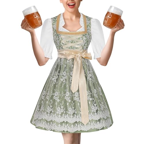 Evember Damen Oktoberfest Kostüm - Cosplay Kleid Rollenspiel Kostüm Oktoberfest Dirndl - Traditionelles bayerisches Mädchen Kleid mit Dirndlbluse Dirndlschürze für Oktoberfest Evember Damen Oktoberfest Kostüm - Cosplay Kleid Rollenspiel Kostüm Oktoberfest Dirndl - Traditionelles bayerisches Mädchen Kleid mit Dirndlbluse Dirndlschürze für Oktoberfest von Evember