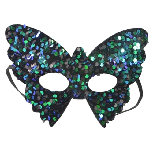 Evember Glitzernde Gesichtsbedeckung für Maskenparty | Bling Cosplay Pailletten Halbes Gesicht Dekor Abdeckung - Glitzernde Schmetterlings-Gesichtsbedeckung für Frauen und Mädchen von Evember