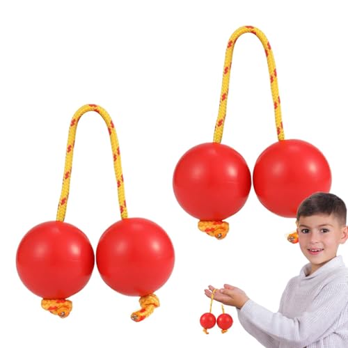Evember Kashaka Shaker Rhythmisch - Kashaka Instrument Shaker Rasselball - 2 Paar ABS Hand Percussion Balls Musik Ei Double Gourd für Partys, Hochzeiten, Shows von Evember