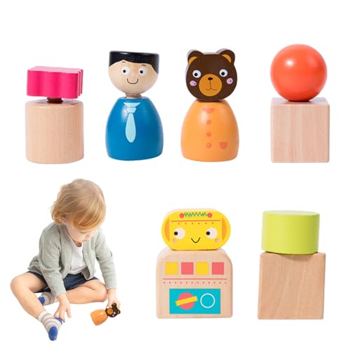 Evember Sensorisches Schraubenspielzeug | Schraubenmuttern aus Holz | Lernspielzeug für Mädchen ab 4 Jahren von Evember