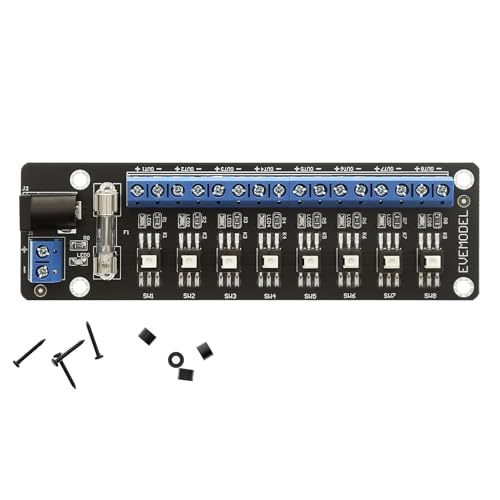 Evemodel 1 Set 3-24V DC Schalter Schaltsteuerung Stromverteiler Schaltsteckdosenleiste Stromverteilertafel (8 Schalter) von Evemodel