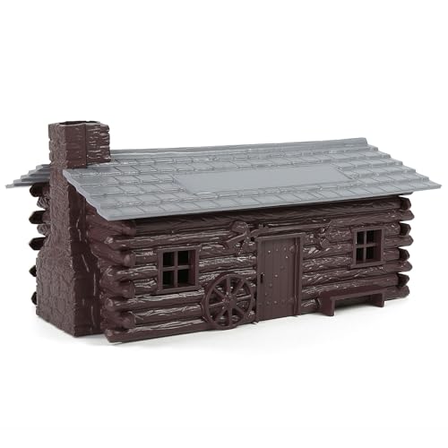 Evemodel 1 Set Blockhaus Bausatz Spur 0 – Unmontierter Kunststoffbausatz, Bemalt – Für Modellbahn-Landschaftsbau (rot) von Evemodel