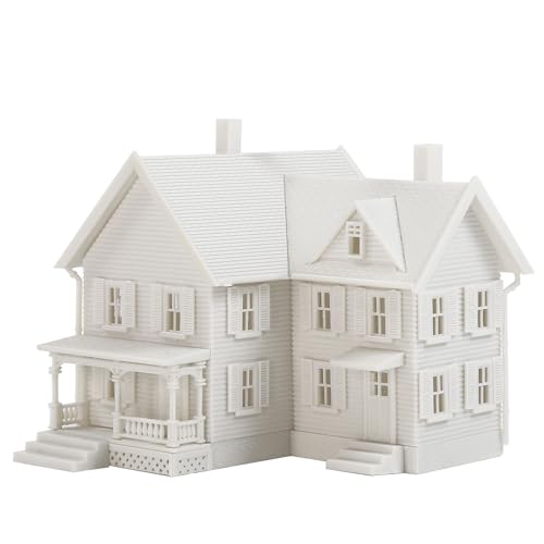 Evemodel 1 Set DIY Modellhaus-Set: Familienhaus-Bausatz für Modellbahn & Diorama – Selbstbau mit Detaillierten Teilen (Eckhaus) von Evemodel