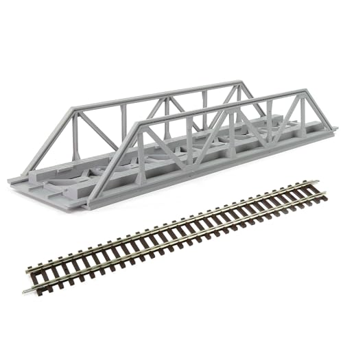 Evemodel 1 Set Spur H0 1:87 Modell Fachwerkbrücke Einspuriger Bausatz für Modelleisenbahn (Hellgrau) von Evemodel