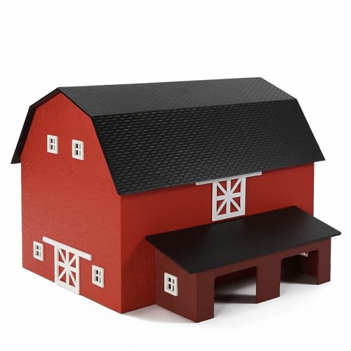 Evemodel 1 Set Spur H0 1:87 Umgebauter Bauernhof mit Scheune und Hühnerstall Modelleisenbahn Bausatz (Rot) von Evemodel