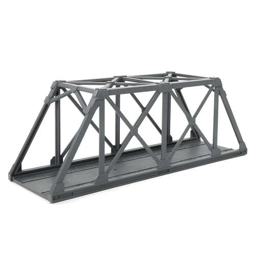 Evemodel 1 Stück Spur H0 1:87 Modell Brücke Fachwerkbrücke Bausatz für Modelleisenbahnen (dunkel grau) von Evemodel