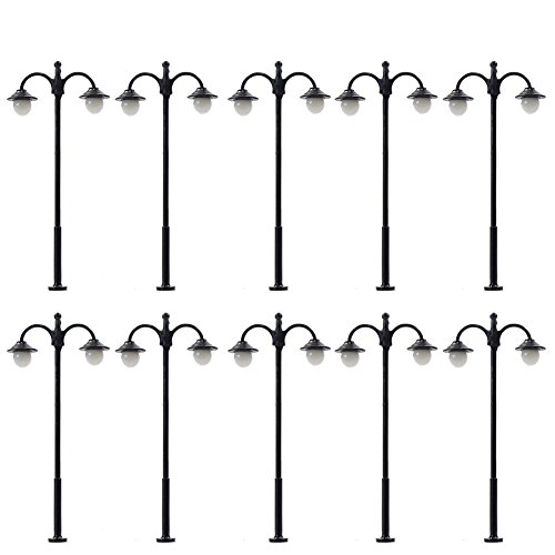 Evemodel 10 Stk. LED Parklaternen Leuchte Lampen Beuchtung 45mm 1:160 Spur N Minigarten Puppenhaus Dekor von Evemodel