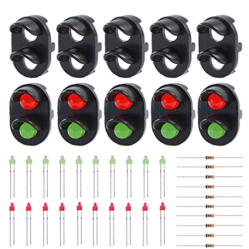 Evemodel 10 STK. Signale LED rot/grün DIY Ampeln Spur N/Z Modell Eisenbahn Mini Garten Dekor von Evemodel