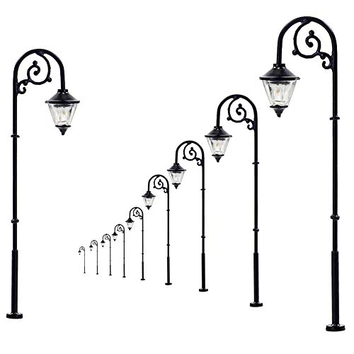 Evemodel 10 STK. Spur H0 1:87 LED Parklaternen Modell Leuchte Lampen Minigarten Dekoration 63mm 12V LYM57 von Evemodel
