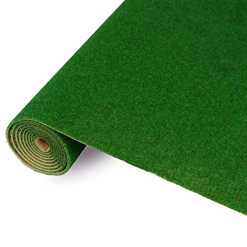 Evemodel 100 * 41 cm Grasmatte- Landschaftsbau Farblich Sortiert Wiesen Matte, Modelleisenbahnrasen Rasenmatte Grasmatte Gras Minigarten Bonsai Dekor (Dunkelgrün) von Evemodel