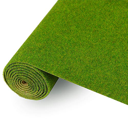 Evemodel 100 * 41 cm Grasmatte- Landschaftsbau Farblich Sortiert Wiesen Matte, Modelleisenbahnrasen Rasenmatte Grasmatte Gras Minigarten Bonsai Dekor (Gras Grün) von Evemodel