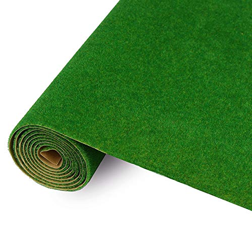 Evemodel 100 * 41 cm Grasmatte- Landschaftsbau Farblich Sortiert Wiesen Matte, Modelleisenbahnrasen Rasenmatte Grasmatte Gras Minigarten Bonsai Dekor (Grün) von Evemodel