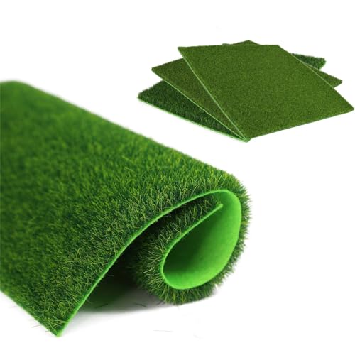 Evemodel 20 * 20 cm Grasmatte Miniatur Kunstrasenmatte für die Gestaltung von Modell Landschaften Miniatur (10Stk. 3mm) von Evemodel