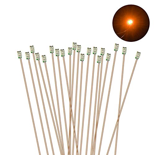 Evemodel 20 STK. vorgelötet Micro 0,1mm Kupfer Kabel Rot SMD Led 0603 Neu C0603R-20-EU von Evemodel