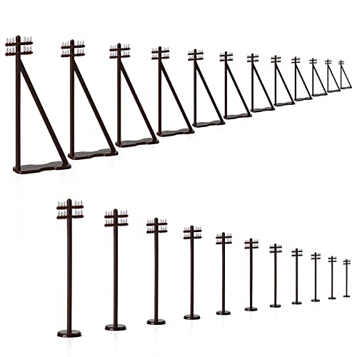 Evemodel 24Stk. Modell N Spur Leitungsmast 1:160 Telegraph Railroad Diorama (Stile 2) von Evemodel