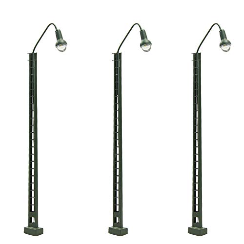 Evemodel 3 STK. Spur H0 Gittermastleuchte Modelleisenbahn Garten/Hof LQS50HO-3-EU von Evemodel