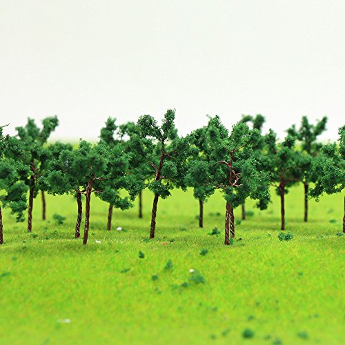 Evemodel 40Stk D5027 Modell Iron Kabel Bäume Roadside Diorama 47mm Spur N 1:160 Dunkel Grün Modelbau Bonsai Minigarten Dekor von Evemodel