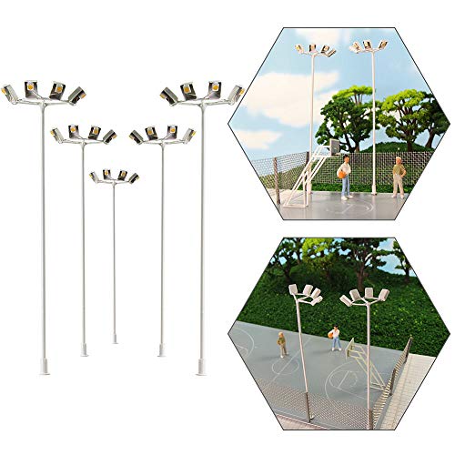 5 STK. Strassenlampen Gartenlampen Spielfeld Fußballplatz Leuchte Lampen 00 / H0 LSL05-5-EU von Evemodel