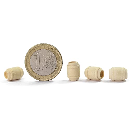Evemodel 50Stk. Modell Holz Eimer Wassertonne Spur H0 1:87 Holzfässer für Modellbau Landschaftsbau Dekoration (10,5mm) von Evemodel