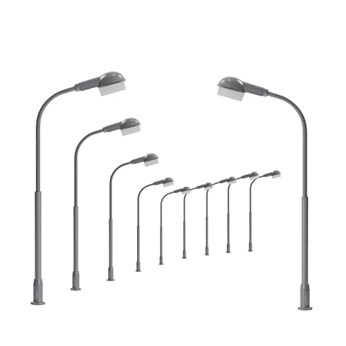 Evemodel 5Stk. Modell Bahnsteigleuchte einfach Fertigmodell Straße Lampe mit LED Landschaftsbau Bonsai Dekoration (Spur N warm weiß) von Evemodel