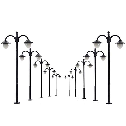 Evemodel 10 STK. Spur H0 1:87 LED Parklaternen Leuchte Lampen Beuchtung 60mm Minigarten Puppenhaus Dekor von Evemodel