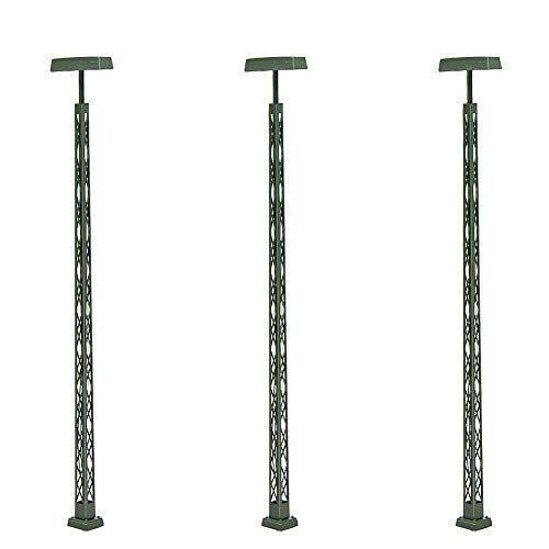 LQS56HO 3 STK. Modell bahnleuchten Streckenmast Gittermastleuchte 13.5cm,spur H0 licht Layout 3V 12V von Evemodel