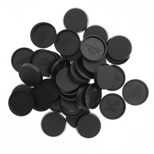 Model Bases 28,5 mm runde Sockel, schwarzer Kunststoff, für Kriegsspiele, Tischspiele (50 Stück) von Evemodel