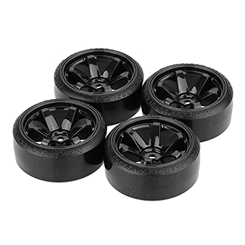 Evenden 4 StüCk Drift Auto Reifen Felge Hartes Rad Reifen für 1/10 Driften RC Auto Schwarz von Evenden