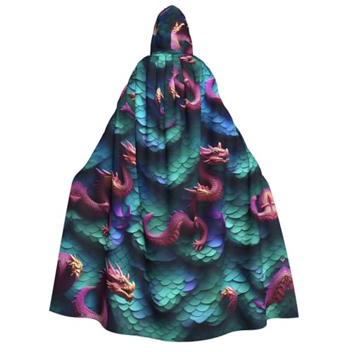 Evengigy 3D-Umhang mit magischem Drachen-Schuppen-Muster, Erwachsenen-Kapuzenumhang für Damen und Herren, vielseitiges Partykleid, Hexenumhang Evengigy 3D-Umhang mit magischem Drachen-Schuppen-Muster, Erwachsenen-Kapuzenumhang für Damen und Herren, vielseitiges Partykleid, Hexenumhang von Evengigy