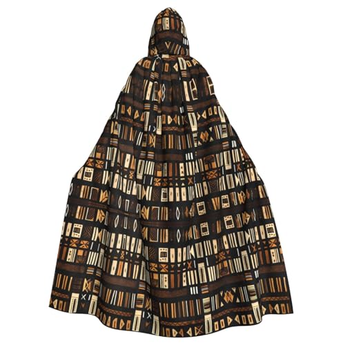 Evengigy Afrikanischer Schlammstoff, Tribal-Druck, Kapuzenumhang für Damen, Herren, Erwachsene, vielseitiges Partykleid, Hexenumhang von Evengigy