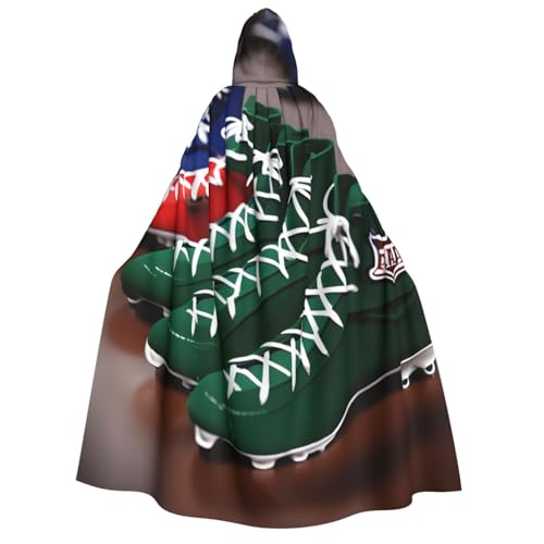 Evengigy American Football Kapuzenumhang mit Schnürsenkelaufdruck, für Damen, Herren, vielseitiges Partykleid, Hexenumhang Evengigy American Football Kapuzenumhang mit Schnürsenkelaufdruck, für Damen, Herren, vielseitiges Partykleid, Hexenumhang von Evengigy