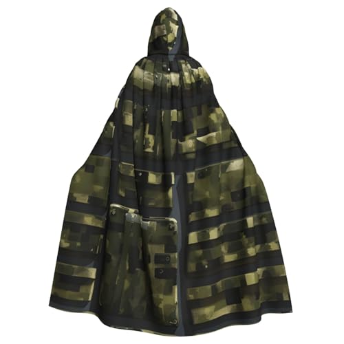 Evengigy Armee-Umhang mit digitalem Camouflage-Druck, für Damen und Herren, Erwachsene, Halloween, Kapuzenumhang, Cosplay-Umhang, Uniform von Evengigy