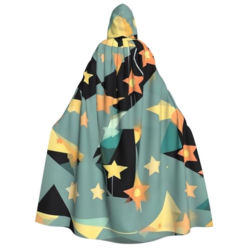 Evengigy Atomic Stars Retro-Muster-Druck, Erwachsenen-Kapuzenumhang für Damen und Herren, vielseitiges Partykleid, Hexenumhang Evengigy Atomic Stars Retro-Muster-Druck, Erwachsenen-Kapuzenumhang für Damen und Herren, vielseitiges Partykleid, Hexenumhang von Evengigy