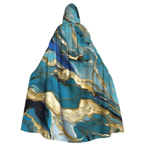 Evengigy Azurit Blaugrün und Folie, Gold, Öl-Marmor-Muster, Druck, Damen, Herren, Erwachsene, Halloween, Kapuzenumhang, Cosplay, Umhang, Uniform Evengigy Azurit Blaugrün und Folie, Gold, Öl-Marmor-Muster, Druck, Damen, Herren, Erwachsene, Halloween, Kapuzenumhang, Cosplay, Umhang, Uniform von Evengigy