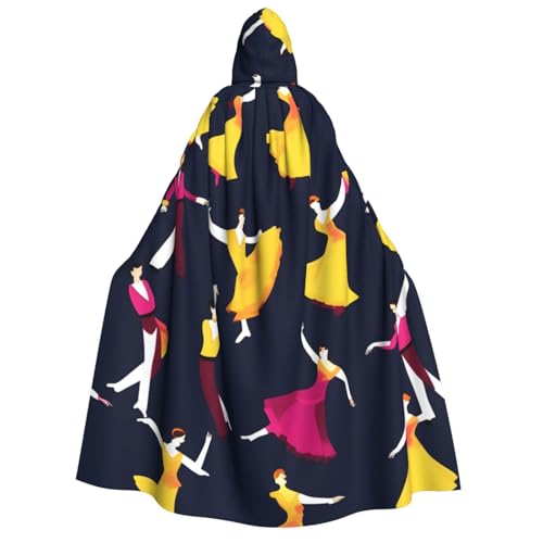 Evengigy Ballsaal-Tanz-Umhang mit kleinem Muster für Erwachsene, Halloween, großer Kapuzenumhang, Cosplay-Umhang, Uniform, für Damen und Herren von Evengigy
